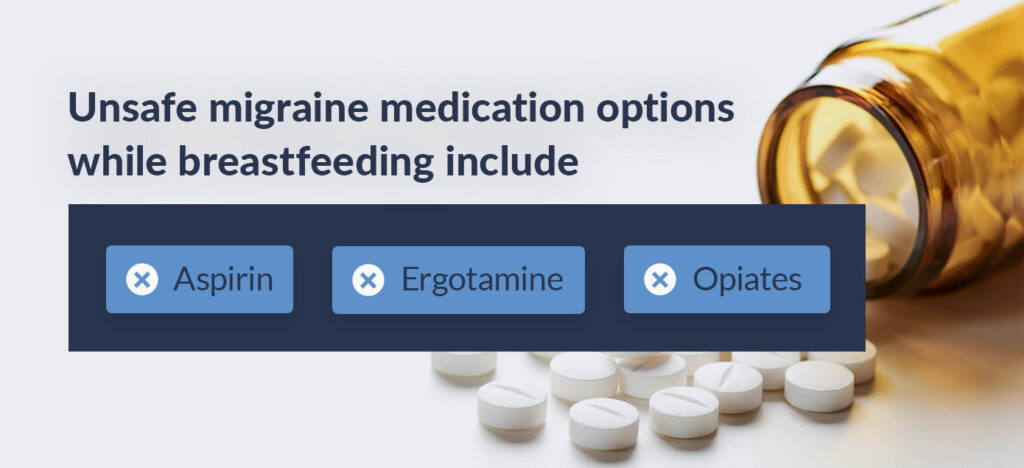 Unsafe migraine medication options while breastfeeding