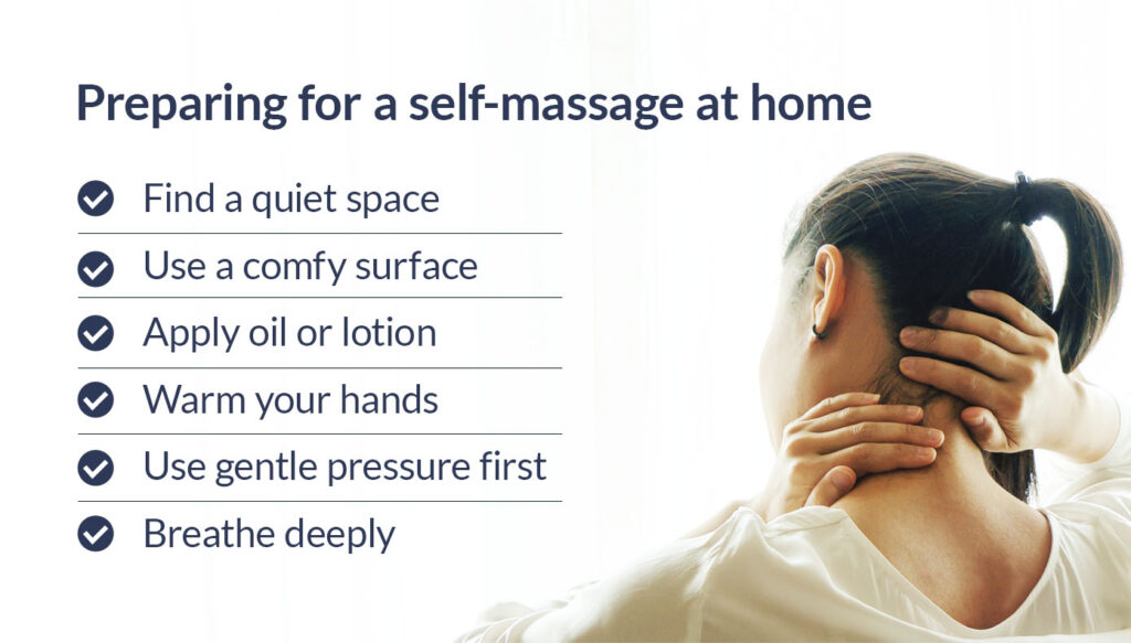 steps to prepare for a relaxing self-massage for migraine